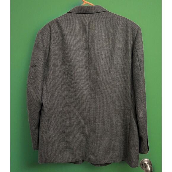 Oscar De La Renta 46R Grey 100% Wool Tweed 2Btn Blazer Jacket Sport Coat EUC - Picture 2 of 10